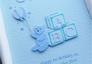 Grandson First Birthday Card 1st First Birthday Card Grandson son Nephew Personalised