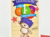 Grandson First Birthday Card Hugs 1st Birthday Card Grandson Balloons Only 1 49