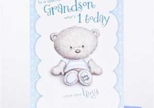 Grandson First Birthday Card Hugs 1st Birthday Card to A Special Grandson