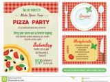 Graphic Design Birthday Invitations Vector Make Your Own Pizza Party Invitation Set Stock