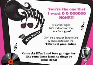 Grease Birthday Invitations 0684f428e993ee3f0412deb19c6c945b Jpg 736 630 Grease