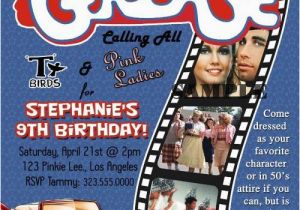 Grease Birthday Invitations Grease 50s Fifties sock Hop Dance Birthday Party