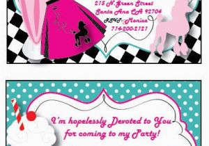 Grease Birthday Invitations Grease 50s Personalized Invitation Thank You Card and