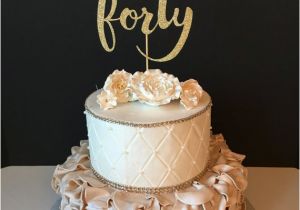 Great Birthday Gifts for 40 Year Old Woman Any Number Gold Glitter Hello forty Cake topper 40th Birthday