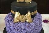 Great Birthday Gifts for A 25 Year Old Female Purple Cake Rose Cake Gold Bow 25 Years Old Birthday