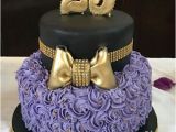 Great Birthday Gifts for A 25 Year Old Female Purple Cake Rose Cake Gold Bow 25 Years Old Birthday