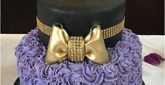 Great Birthday Gifts for A 25 Year Old Female Purple Cake Rose Cake Gold Bow 25 Years Old Birthday