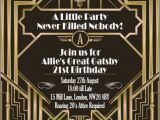 Great Gatsby Birthday Card 10 X Great Gatsby Personalised Birthday Party Invitations