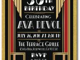 Great Gatsby Birthday Card Deco Roaring 20 39 S Great Gatsby 50th Birthday Invitations