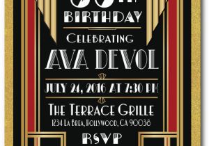 Great Gatsby Birthday Card Deco Roaring 20 39 S Great Gatsby 50th Birthday Invitations