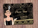 Great Gatsby Birthday Card Great Gatsby Birthday Invitation Rsvp Card Roaring 20 39 S