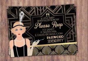 Great Gatsby Birthday Card Great Gatsby Birthday Invitation Rsvp Card Roaring 20 39 S