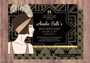 Great Gatsby Birthday Card Great Gatsby Save the Date Invitation Rsvp Card Roaring