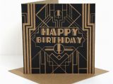 Great Gatsby Birthday Card Happy Birthday Card the Great Gatsby Lino by