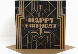 Great Gatsby Birthday Card Happy Birthday Card the Great Gatsby Lino by