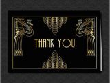 Great Gatsby Birthday Card Thank You Card Great Gatsby Wedding Art Deco Black and