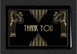 Great Gatsby Birthday Card Thank You Card Great Gatsby Wedding Art Deco Black and