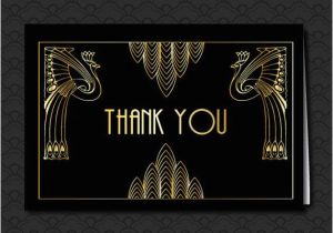 Great Gatsby Birthday Card Thank You Card Great Gatsby Wedding Art Deco Black and