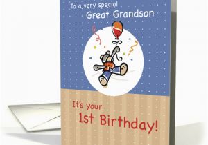 Great Grandson 1st Birthday Card Great Grandson 1st Birthday Card 371447