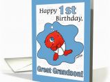 Great Grandson 1st Birthday Card Small Fry 1st Birthday Great Grandson Card 349555