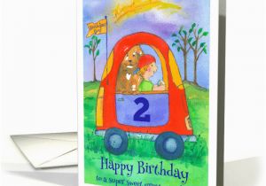 Great Grandson 2nd Birthday Card Happy 2nd Birthday Sweet Great Grandson Little Boy and Dog