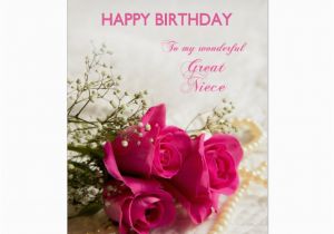 Great Niece Birthday Card Birthday Card for Great Niece with Pink Roses Zazzle