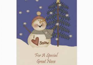 Great Niece Birthday Card Cute Snowman Christmas Great Niece Greeting Card Zazzle