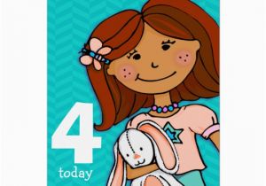 Great Niece Birthday Card Girls Great Niece 4th Birthday Card Girlie Aqua Zazzle Co Uk