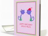 Great Niece Birthday Card Happy 14th Birthday Great Niece with Designer Cats Card