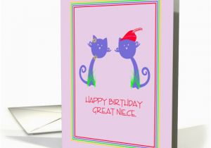 Great Niece Birthday Card Happy 14th Birthday Great Niece with Designer Cats Card