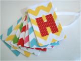 Green and Yellow Happy Birthday Banner Chevron Happy Birthday Banner Red Aqua Yellow by