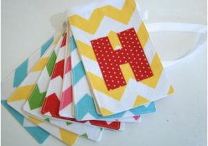 Green and Yellow Happy Birthday Banner Fabric Happy Birthday Banner Primary Colors by Paisleyhandmade