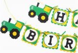 Green and Yellow Happy Birthday Banner Green and Yellow Tractor Farm Party theme Happy Birthday