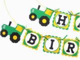 Green and Yellow Happy Birthday Banner Green and Yellow Tractor Farm Party theme Happy Birthday