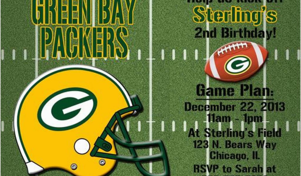 Green Bay Birthday Cards Green Bay Packers Football Invitations or