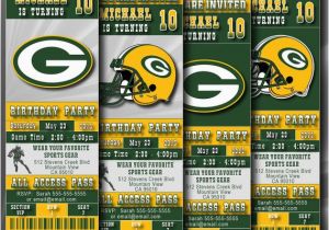 Green Bay Packers Birthday Invitations Green Bay Packers Birthday Invitation Football Ticket by
