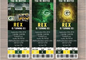 Green Bay Packers Birthday Invitations Green Bay Packers Custom Party Ticket Invitations Birthday