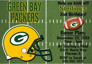 Green Bay Packers Birthday Invitations Green Bay Packers Football Invitations or Thank You Card