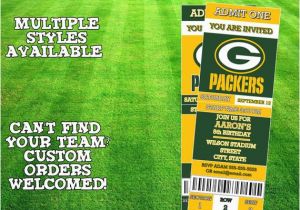 Green Bay Packers Birthday Invitations Green Bay Packers Ticket Invitation