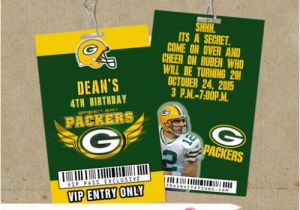 Green Bay Packers Birthday Invitations Green Bay Packers Vip Pass Birthday Lanyard Invites