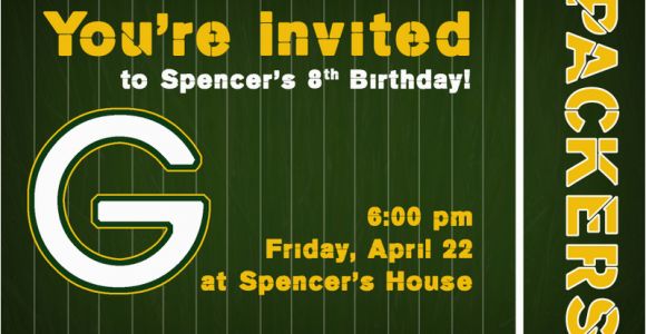 Green Bay Packers Birthday Invitations Invite146