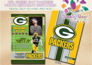 Green Bay Packers Birthday Invitations Printable Nfl Green Bay Packers Birthday Invitation by