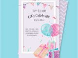 Greeting Card Universe Online Birthday Card Birthday Greeting Card with Watercolor Elements Vector