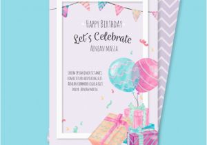 Greeting Card Universe Online Birthday Card Birthday Greeting Card with Watercolor Elements Vector