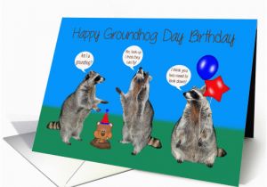 Groundhog Day Birthday Card Birthday On Groundhog Day General Raccoons with 755040