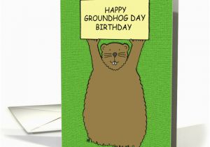 Groundhog Day Birthday Card Cartoon Happy Groundhog Day Birthday February 2nd Card