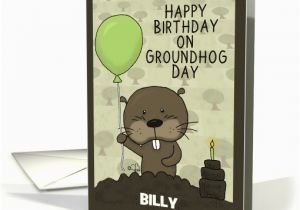 Groundhog Day Birthday Card Customized Name Groundhog Day Birthday for 1355884