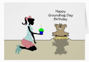 Groundhog Day Birthday Card Happy Birthday On Groundhog Day Retro Girl Card Zazzle