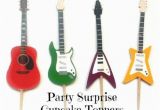 Guitar Birthday Decorations Guitar Cupcake toppers Guitars Music Rock Band Dance Kids