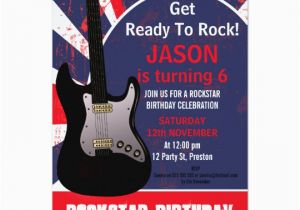 Guitar Birthday Invitations Printable Boys Rock Star Guitar Birthday Invitation Zazzle Com